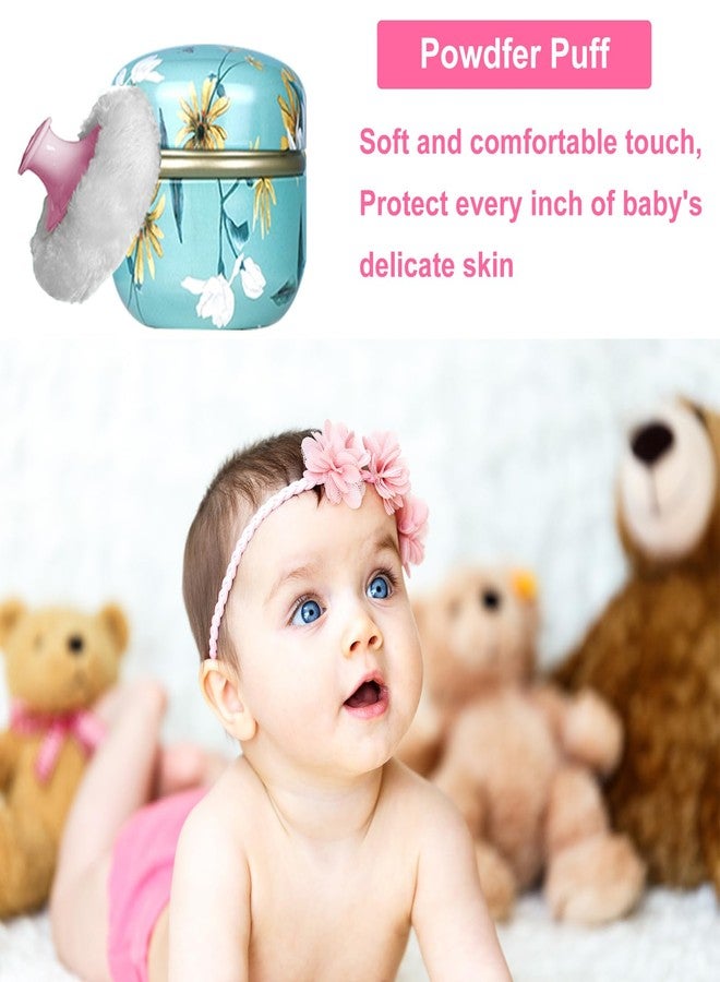 Qopoto Body Powder Puff and Container for Dusting Powder, Women Powder Puff and Powder Case for Bath and Travel (Chrysanthemum) - Image 5