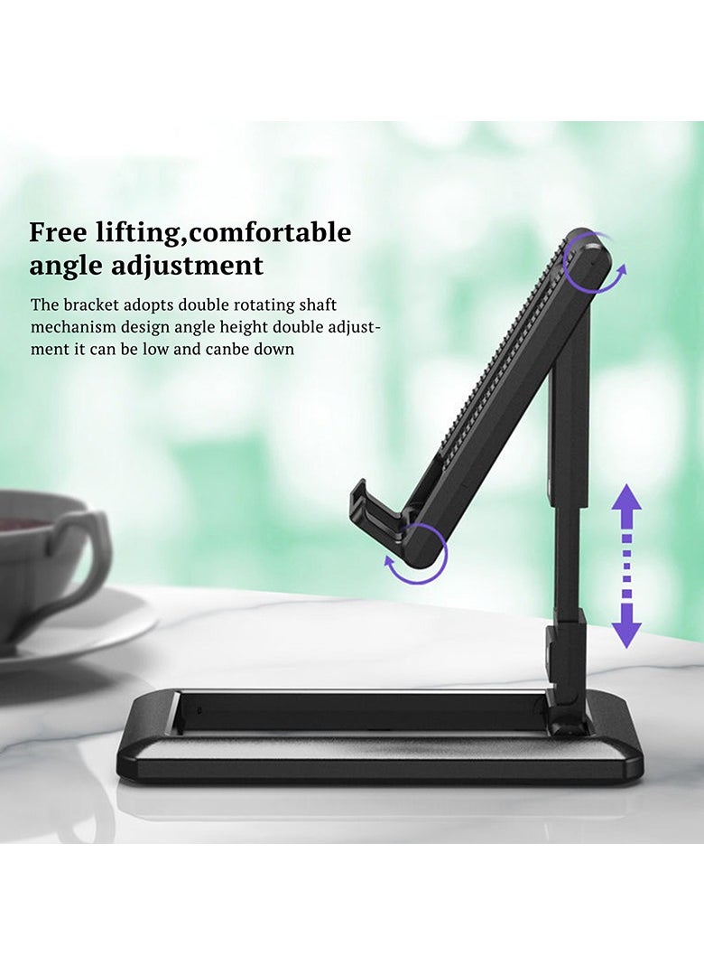Generic - 2 Pcs of Foldable Desk Bracket Smartphone Stand for iPad iPhone Samsung Desk Holder Adjustable PC Tablet Mobile Phone Desktop Phone Stand Black and White - Image 1