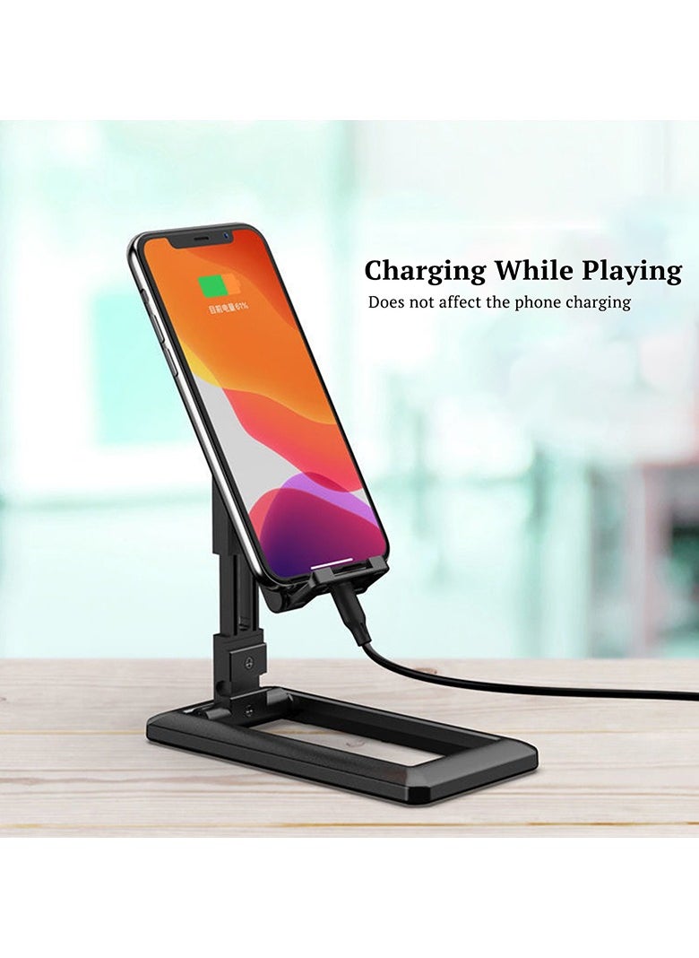 Generic - 2 Pcs of Foldable Desk Bracket Smartphone Stand for iPad iPhone Samsung Desk Holder Adjustable PC Tablet Mobile Phone Desktop Phone Stand Black and White - Image 1