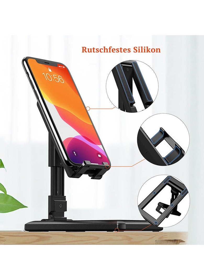 Generic - 2 Pcs of Foldable Desk Bracket Smartphone Stand for iPad iPhone Samsung Desk Holder Adjustable PC Tablet Mobile Phone Desktop Phone Stand Black and White - Image 1