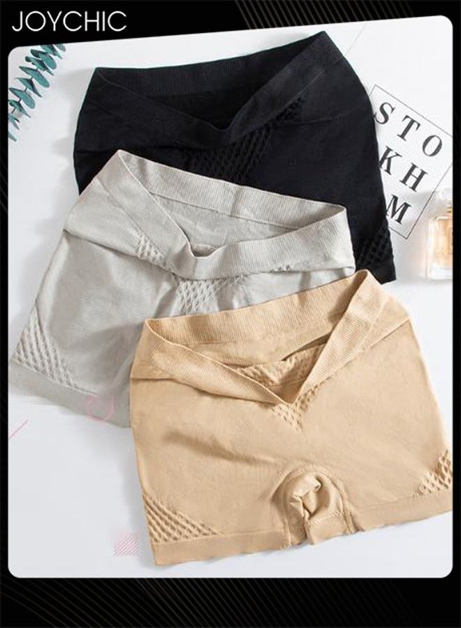 Joychic شورتات نسائية صيفية بتصميم ثلاث قطع، صديقة للبشرة وقابلة للتنفس، شورتات بدون seams بتصميم خلية النحل - Image 1