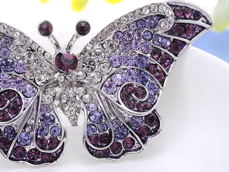 Alilang Empress Monarch Winged Butterfly Crystal Rhinestone Brooch Pin - Image 4