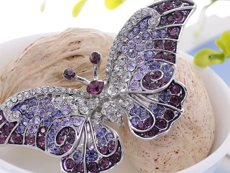 Alilang Empress Monarch Winged Butterfly Crystal Rhinestone Brooch Pin - Image 2