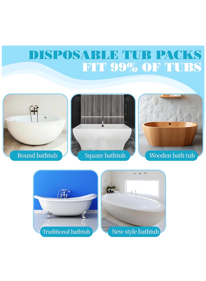 ALMiHomi Disposable Bathtub Cover Liner – 5PCS Large Plastic Tub Liners for Round, Square, Wooden & Traditional Bathtubs, Travel & Home Use Bath Bags - Image 3