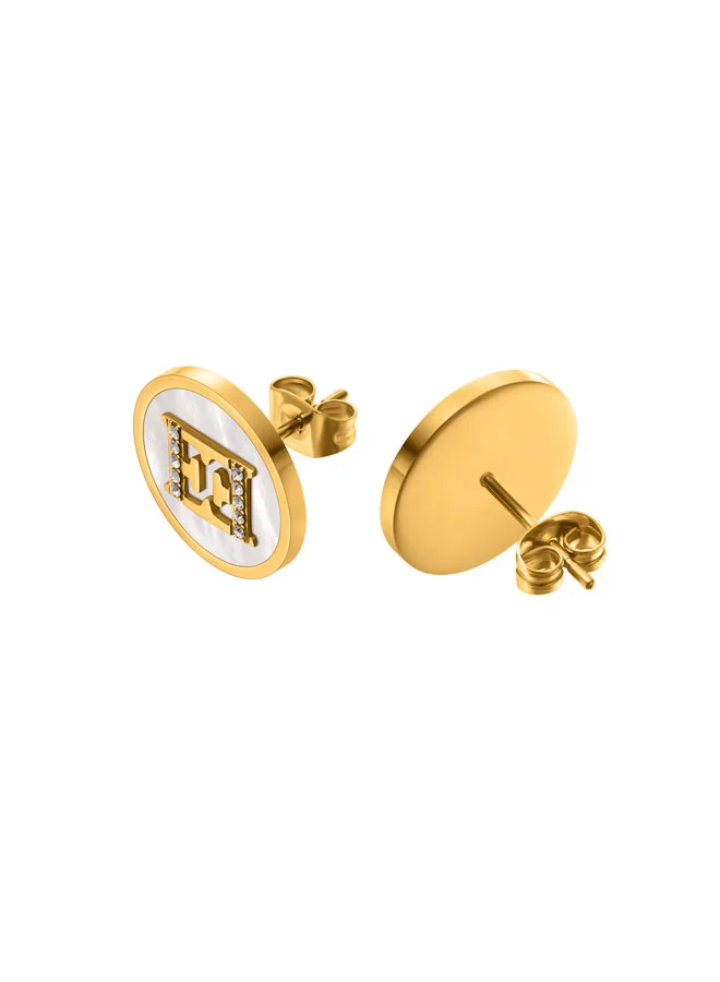 ESCADA Caroline Earrings for Women Mother-of-Pearl Charm, Iconic Logo, Timeless Elegance and Contemporary Allure