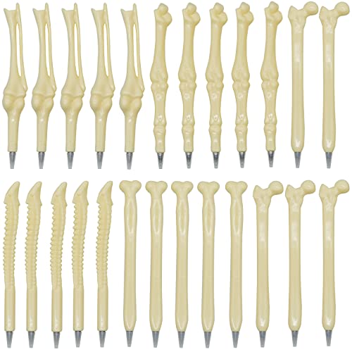 Maydahui 25 PCS Bone Ballpoint Pen Creative Novelty Pens Black Ink Beige for Halloween Artist Doctot Nurse School Office Party - Image 1