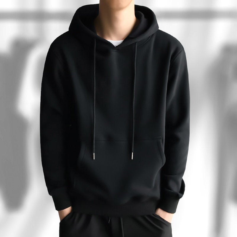 Fleece-Lined Sweater Men'S Hoodie Fashionable Thickened Hoodie Men'S Jacket Sports Pullover Korean Color Student - Image 2