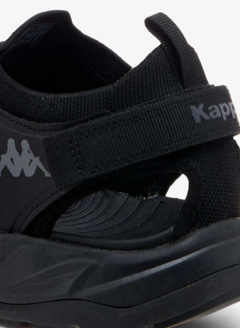 Kappa BLACK Men's Logo Print Sandals with Hook and Loop Closure for Men | Best Price UAE