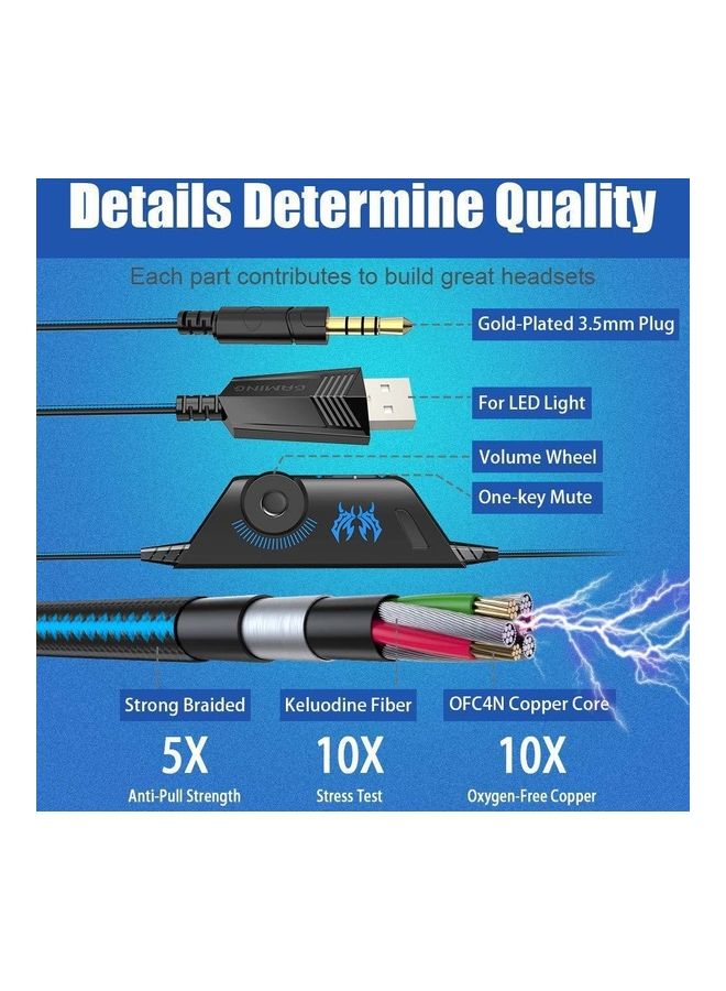 NIBEMINENT G9000 Game Eating Chicken Wired Luminous Headset For PC And PS4 - Image 4