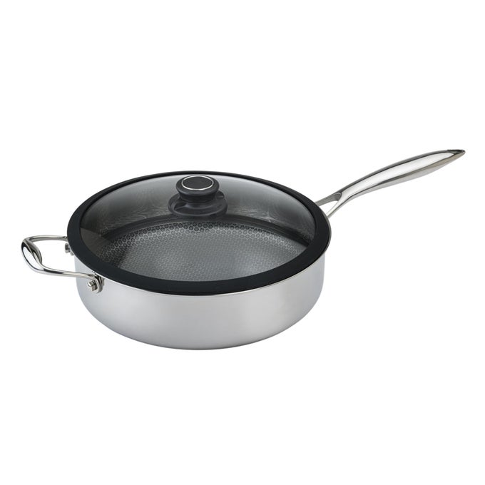 BLACK CUBE QUICK RELEASE NONSTICK SAUT PAN WITH LID 11INCH45 QUART INDUCTION COOKWARE DEEP FRYING PANSKILLET FOR KITCHEN HYBRID COOKWARE DEEP SKILLET NONSTICK WITH LID