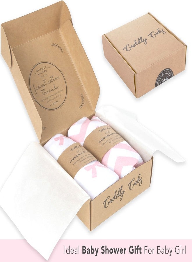 Cuddly Cubs Changing Pad Covers - 2 Pack - Snuggly Soft Plush Cotton Changing Table Covers for Girl - Fits Perfectly on Summer Infant and Other 16 x 32 Baby Changing Table Pads - Pink - Image 5