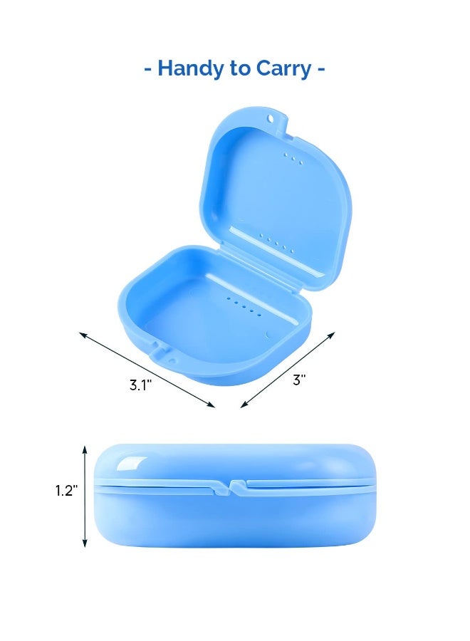 JMU حافظة جمو للاحتفاظ مع فتحات تهوية، صندوق تخزين تقويم الأسنان للسفر للاقتران وحارس الفم (2 قطعة، بنفسجي ووردي) - Image 3