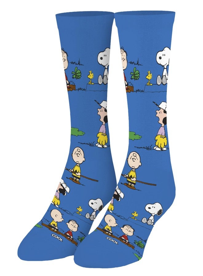 Odd Sox Cool Sock - Charlie Brown & The Outdoors Crew Socks - Official Peanuts Comic Strip Designs - Size Large for Men & Women - Fun Cotton Blend Novelty Gift for Adults - Image 1