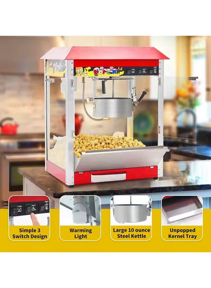 Gravity Popcorn Machine, 1500 W Professional Popcorn Machine, Commercial Electric Popcorn Machine, Large Capacity, Intelligent Insulation, Used In Shopping Malls, Cinemas, Family Parties  - Image 2
