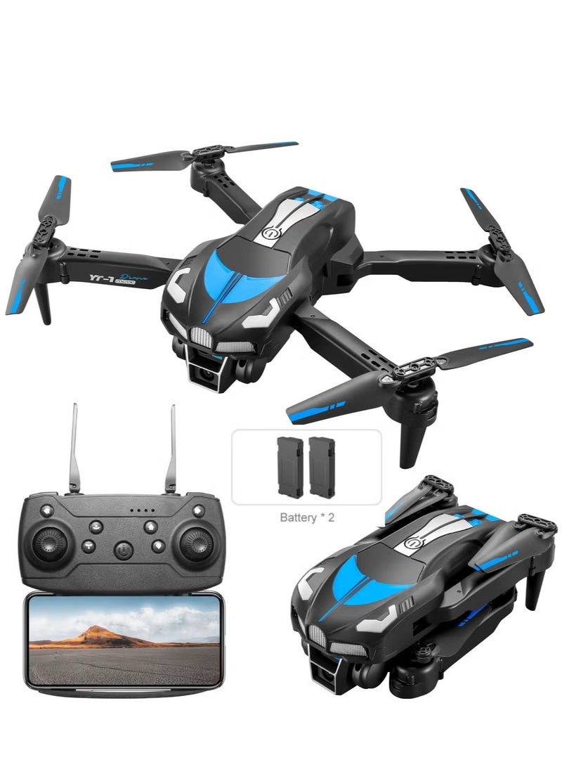 Experience the Future of Aerial Photography with the YT-1 Drone: Featuring a Pro-Grade Triple Camera System, 50x Digital Zoom, 120° Wide-Angle Lens, and Adjustable Shooting Angles. Perfect for Creating Stunning HD Content with Real-Time Image Transmission and Easy APP Control for Beginners and Experts Alike（2 Batterires)  - Image 1