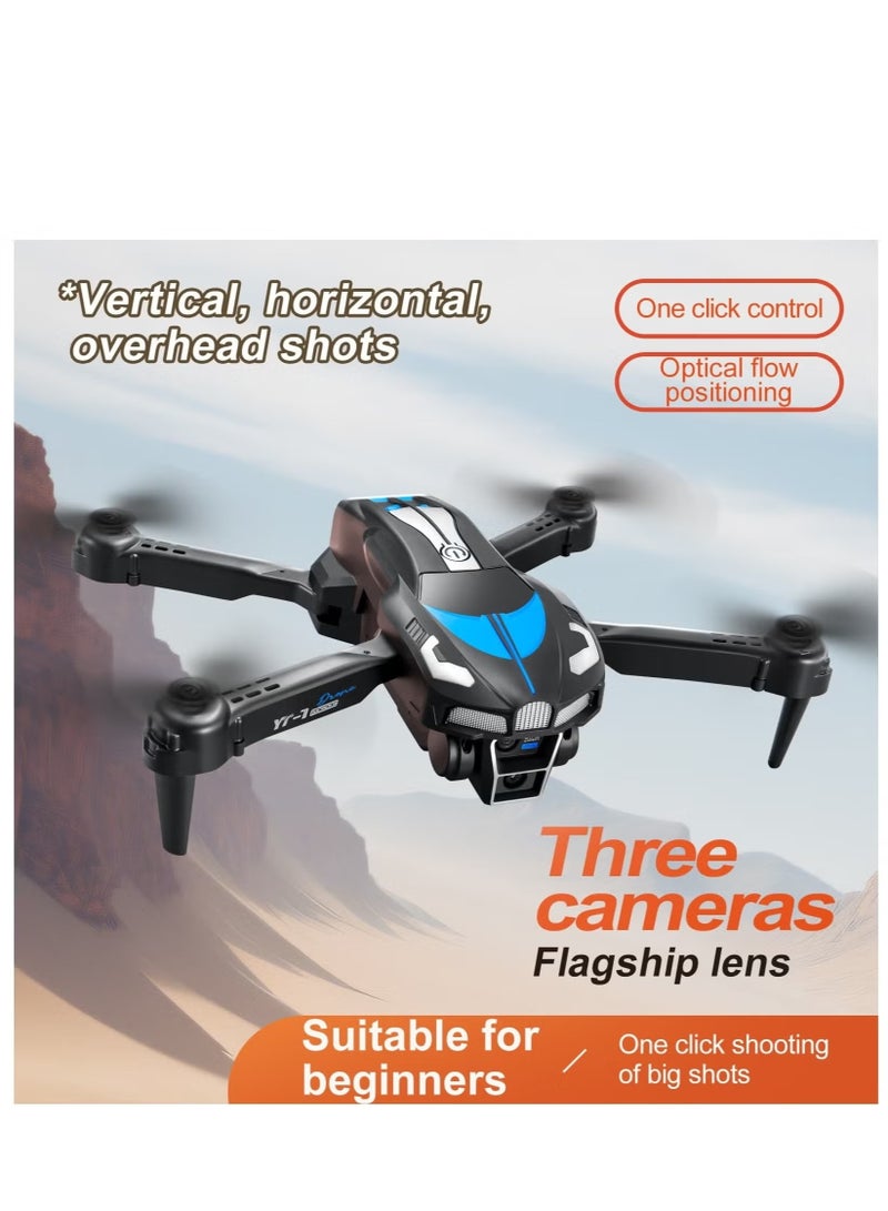 Experience the Future of Aerial Photography with the YT-1 Drone: Featuring a Pro-Grade Triple Camera System, 50x Digital Zoom, 120° Wide-Angle Lens, and Adjustable Shooting Angles. Perfect for Creating Stunning HD Content with Real-Time Image Transmission and Easy APP Control for Beginners and Experts Alike（2 Batterires)  - Image 2