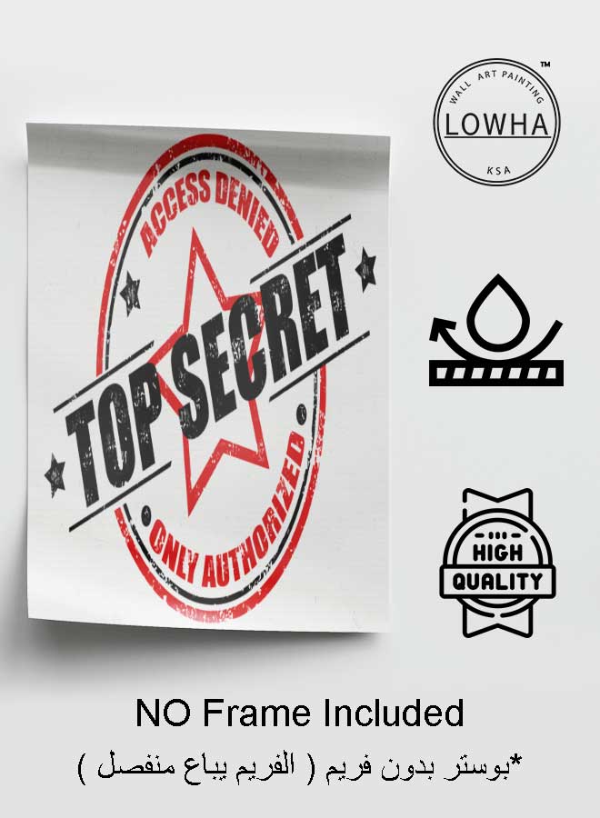 LOWHA Poster Painting Art With Four Separate Pieces Of Double-Sided Stickers Top Secret For Home Bedroom Living Room And Office Decor  - Image 3