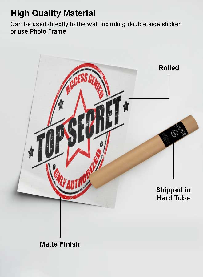 LOWHA Poster Painting Art With Four Separate Pieces Of Double-Sided Stickers Top Secret For Home Bedroom Living Room And Office Decor  - Image 2