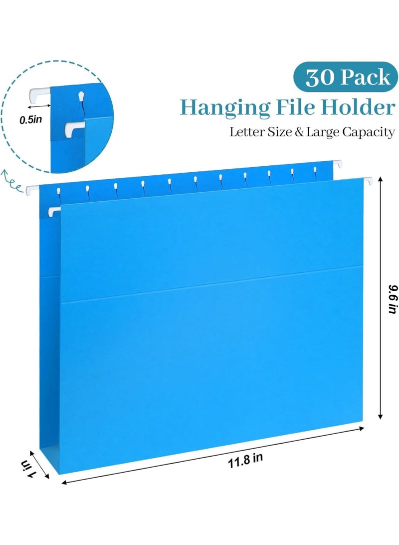 Suntown 30 Pack Reinforced Hanging File Folders - Extra Capacity, 1-Inch Expansion, Letter Size, 1/5 Cut Adjustable Tabs, Assorted Colors, Ideal for Office, School, Home - Image 4
