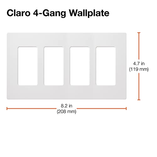 Lutron Claro 4 Gang Decorator/Rocker Wallplate, Satin, Taupe (1-Pack) | SC-4-TP - Image 5