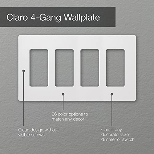 Lutron Claro 4 Gang Decorator/Rocker Wallplate, Satin, Taupe (1-Pack) | SC-4-TP - Image 4