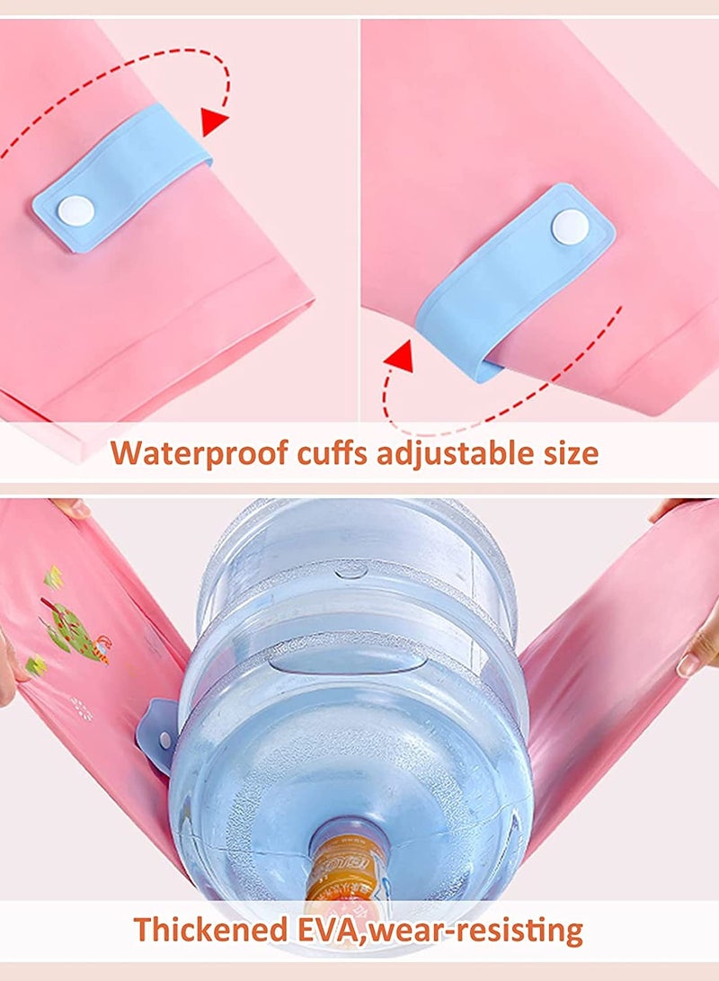 Generic Kids Hooded Raincoats Boys Girls Durable Waterproof Windbreaker Poncho 3D Cute Printed Lightweight Cartoon Raincoat Children's Schoolbag Rainwear with Transparent Hat Brim Reflective Stripes - Image 5