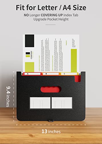 ABC life 26 Pockets Accordian File Organizer Keeper/Expanding Filling Box Letter A4 Size/Expandable File Folder/Plastic Accordion Document Paper Bill Receipt Organizer with A-Z Alphabetical Tabs - Image 3