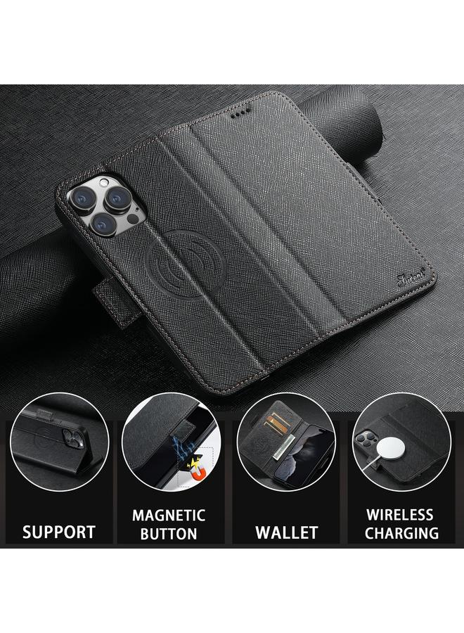 سوتين جراب هاتف iPhone 15 Pro Max J08 متعدد الوظائف من الجلد المتقاطع MagSafe - Image 5