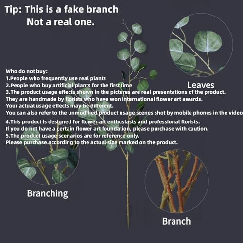 Melorca&Guilla Artificial Plants,6PCS 43.3" Faux Eucalyptus Stems Faux Branches for Vase,Greenery Stems for Shop Garden Office Home Décor - Image 4
