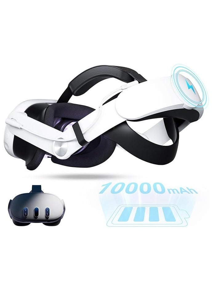 PROMASS Promass Head Strap with Battery for Oculus Quest 3, 10000mAh Battery Pack Extend 4H Playtime, Fast Charging VR Power  - Image 1