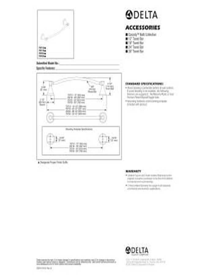 دلتا حامل مناشف دلتا كاسيدي 18 بوصة، لون برونزي شامبانيا، إكسسوارات حمام، 79718-CZ - Image 4
