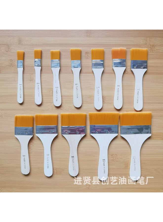 Chuangyi Brush 1-12 Nylon Oil Painting Brush Small Brush Oil Painting Brush Nylon Wool Brush Nylon Brush Barbecue Brush - Image 1