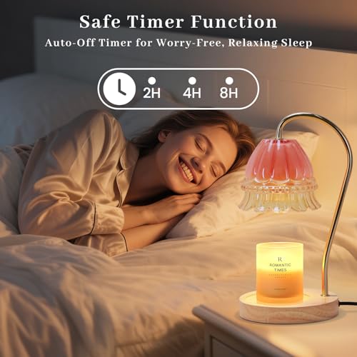 AVEKI Strawberry Candle Warmer Lamp, Cute Strawberry Lamp with Timer & Dimmable & 2 Bulbs, Housewarming Gifts New Home, Birthday Valentine's Day Mother's Day Gift for Women (Narcissus-Pink) - Image 4