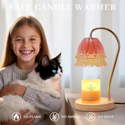 AVEKI Strawberry Candle Warmer Lamp, Cute Strawberry Lamp with Timer & Dimmable & 2 Bulbs, Housewarming Gifts New Home, Birthday Valentine's Day Mother's Day Gift for Women (Narcissus-Pink) - Image 3