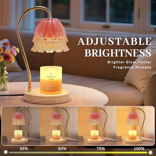AVEKI Strawberry Candle Warmer Lamp, Cute Strawberry Lamp with Timer & Dimmable & 2 Bulbs, Housewarming Gifts New Home, Birthday Valentine's Day Mother's Day Gift for Women (Narcissus-Pink) - Image 2