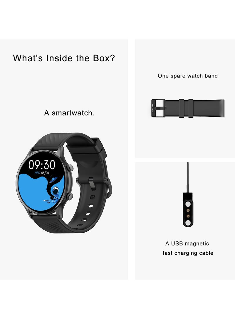 PEJE PEJE Smart Watch,1.39" HD Display,Prayer Alerts & Arabic Support, SpO2/Heart Rate/Sleep Monitor,120+ Sports Modes,IP68 Waterproof,Bluetooth Calling + Extra Strap-Compatible with iOS & Android (Black) - Image 2
