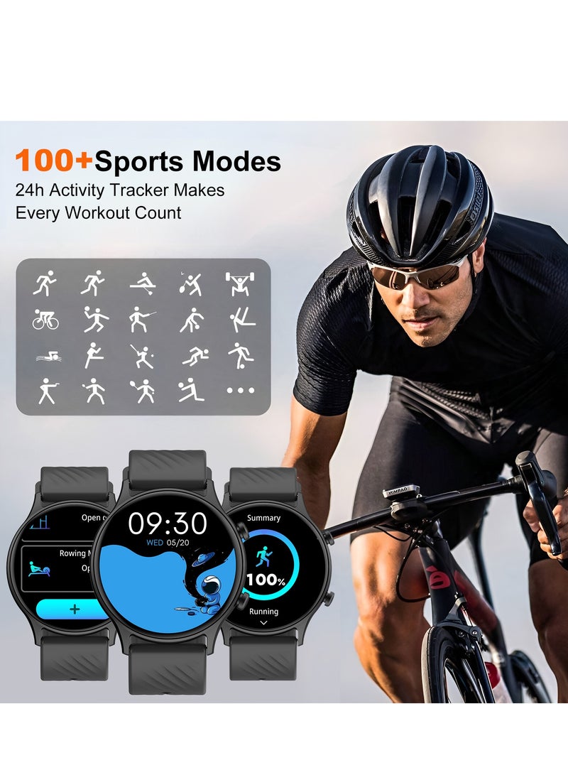 PEJE PEJE Smart Watch,1.39" HD Display,Prayer Alerts & Arabic Support, SpO2/Heart Rate/Sleep Monitor,120+ Sports Modes,IP68 Waterproof,Bluetooth Calling + Extra Strap-Compatible with iOS & Android (Black) - Image 4