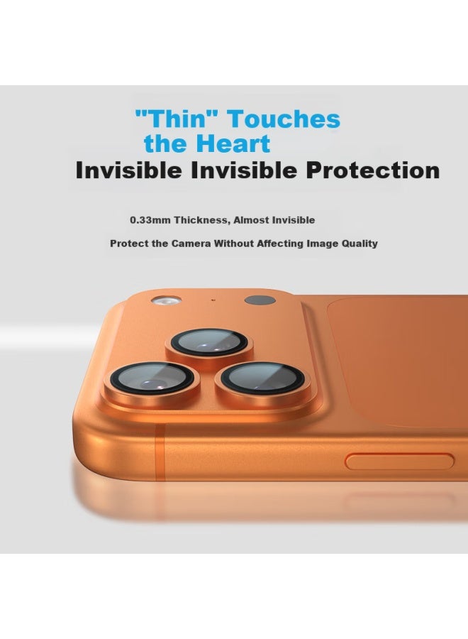 Blueo Lens Protector For Apple Iphone 17 Pro Max/17 Pro, Rear Camera Film, Dual Anti-glare High-definition Anti-scratch Phone Screen Protector, Orange - Image 2