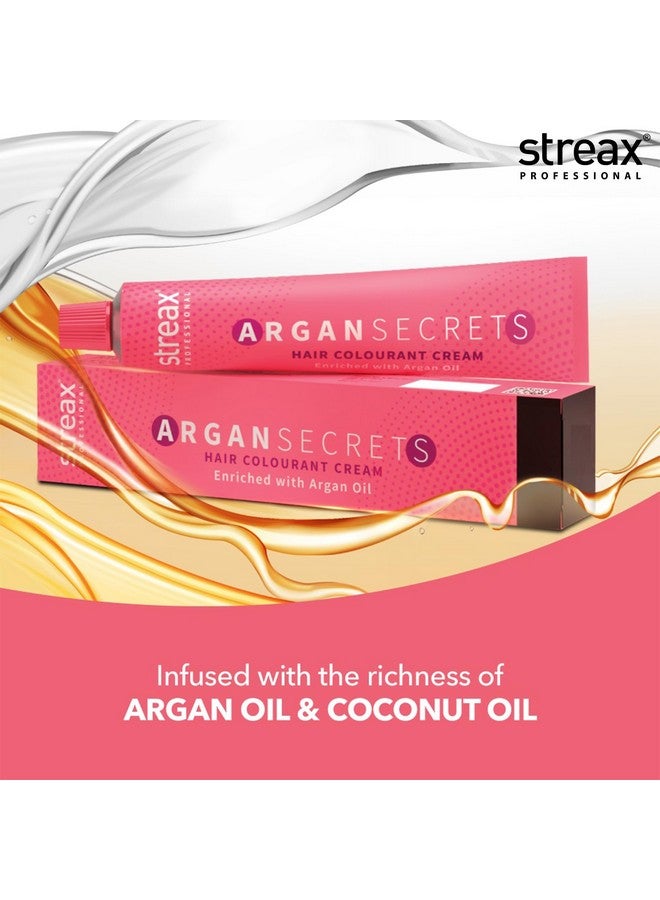 Streax Professional Argan Secrets Permanent Hair Colourant Cream - Brown 4 (Enriched With Argan Oil) For All Hair Types ; 90 Gm - Image 3