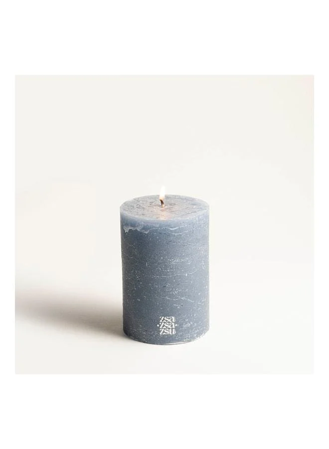 Zsa Zsa Zsu Deurne Blue Paraffin Candle 9x9x13 cm.