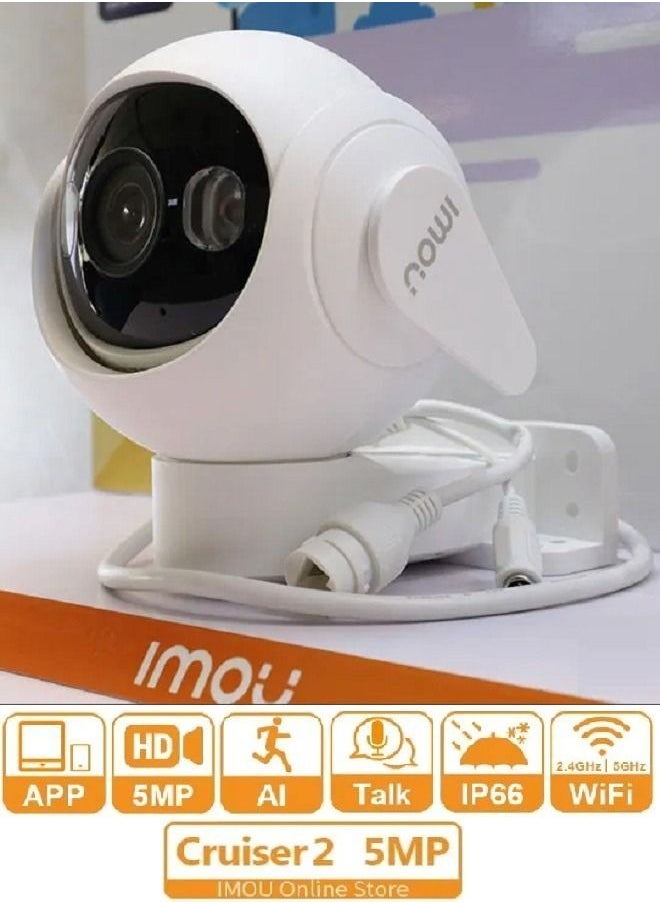 IMOU - Cruiser 2 Smart Tracking Security Camera 5MP Resolution IP66 Image 3K QHD Smart Full Color Panoramic Night Vision Pan and Tilt, Powered by IMO Sense™ and Weather Resistant - Image 1