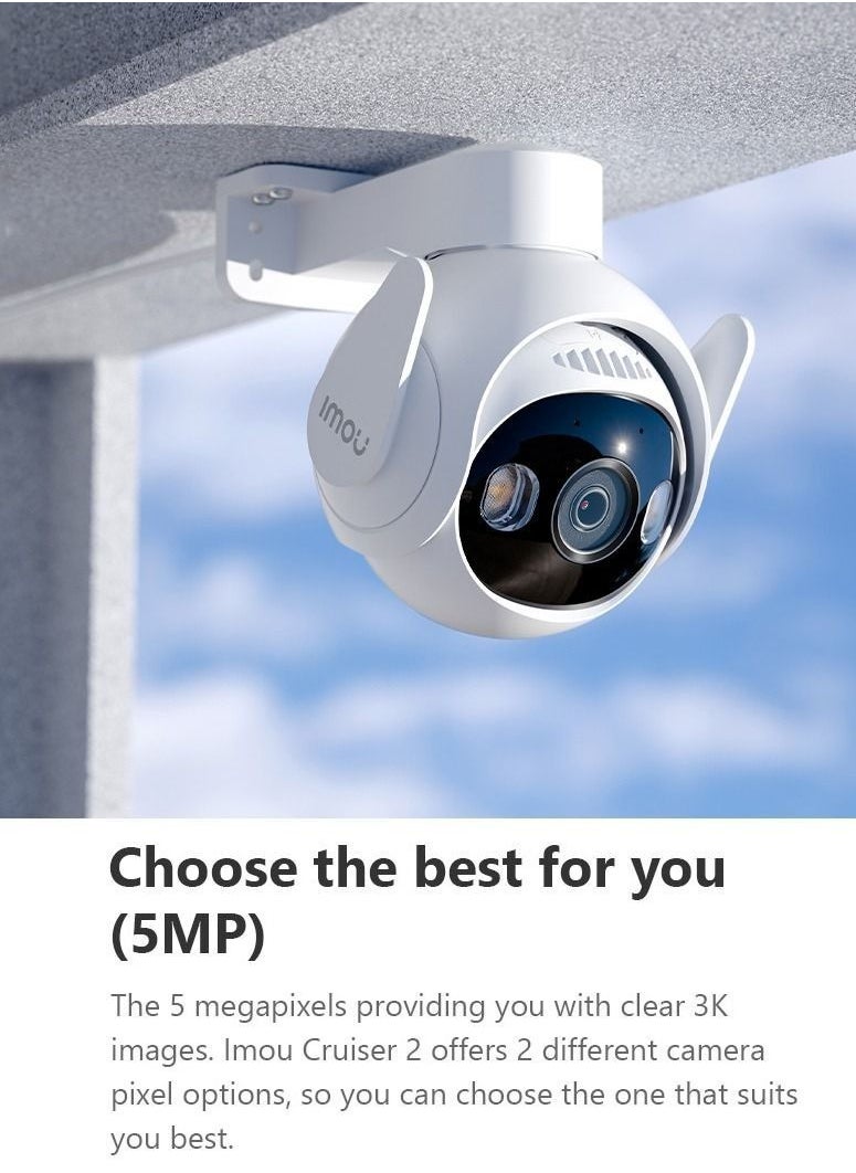 IMOU - Cruiser 2 Smart Tracking Security Camera 5MP Resolution IP66 Image 3K QHD Smart Full Color Panoramic Night Vision Pan and Tilt, Powered by IMO Sense™ and Weather Resistant - Image 1