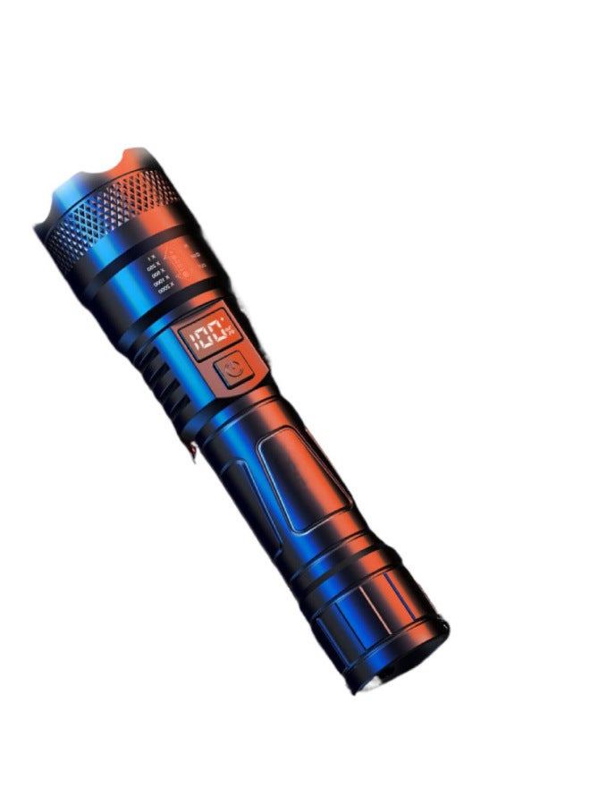 Special Forces Flashlight Large Aperture Strong Light Rechargeable Outdoor Emergency Long-range Bright Long-range Portable Zoom