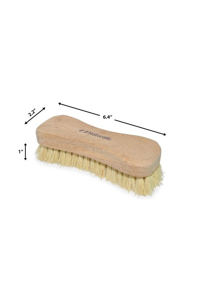 Naturolic All-Natural Wooden Scrub Brush Set | Wooden Handle | Tampico Bristle Brush for Cleaning | Eco Friendly Cleaning Products | Scrub Brush Set of 2 - Image 2