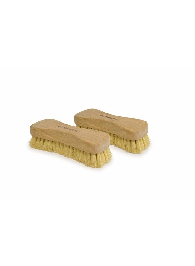 Naturolic All-Natural Wooden Scrub Brush Set | Wooden Handle | Tampico Bristle Brush for Cleaning | Eco Friendly Cleaning Products | Scrub Brush Set of 2 - Image 1