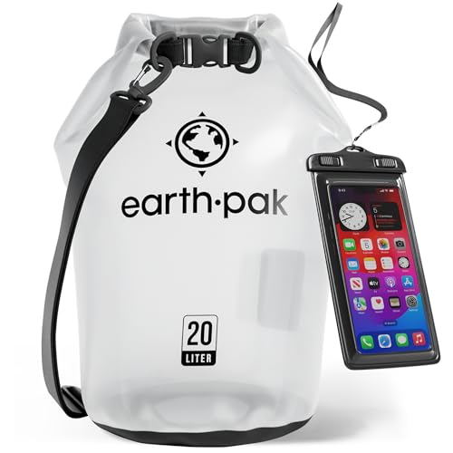Earth Pak حقيبة إيرث باك المقاومة للماء - حقيبة ظهر مقاومة للماء بفتحة لفة تحافظ على المعدات جافة لقوارب الكاياك مع حقيبة هاتف مقاومة للماء - Image 1