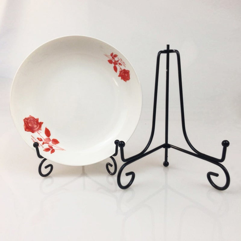 Ornament bracket plate display rack dishes rack Puer tea cake base support frame handicraft photo frame display rack Plating gold 7 inch - Image 3