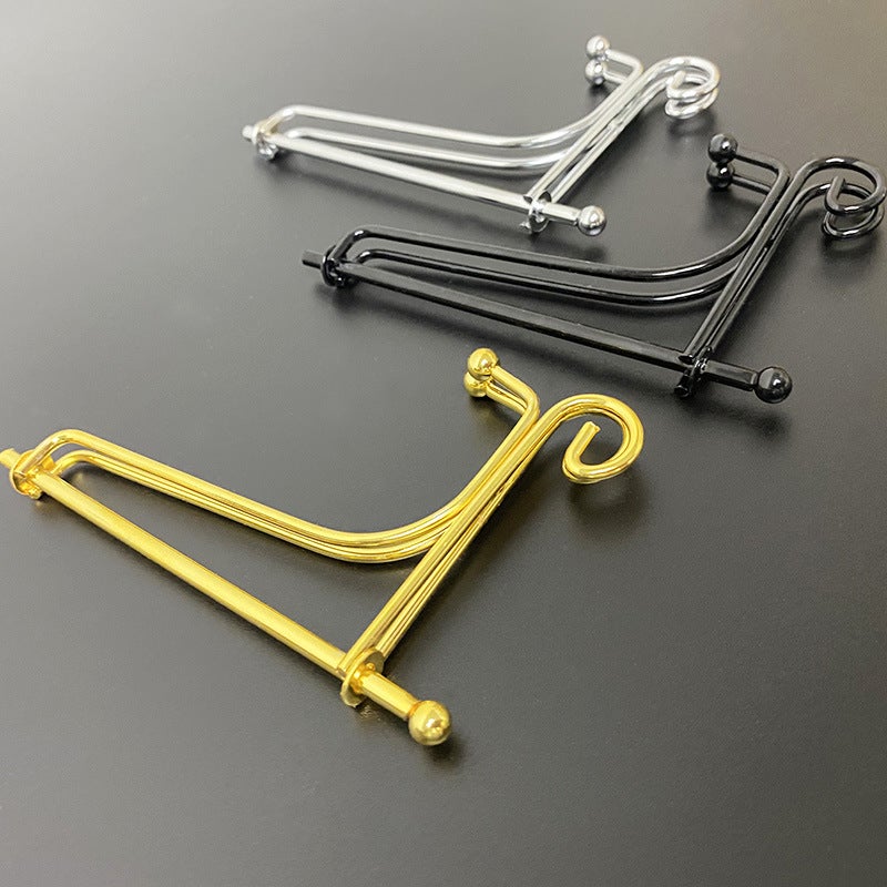Ornament bracket plate display rack dishes rack Puer tea cake base support frame handicraft photo frame display rack Plating gold 7 inch - Image 2
