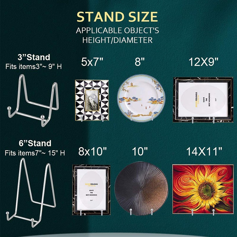 Ornament bracket plate display rack dishes rack Puer tea cake base support frame handicraft photo frame display rack Plating gold 7 inch - Image 5