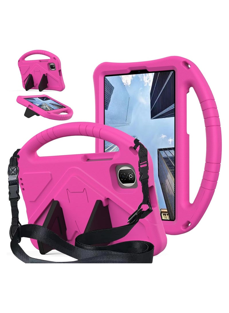 Protective Case Compatible with Honor Pad X7 8.7-inch 2025 Tablet 【Child-Friendly】 Durable and lightweight with EVA handle for easy carrying, black stand with shockproof protection, includes shoulder strap.